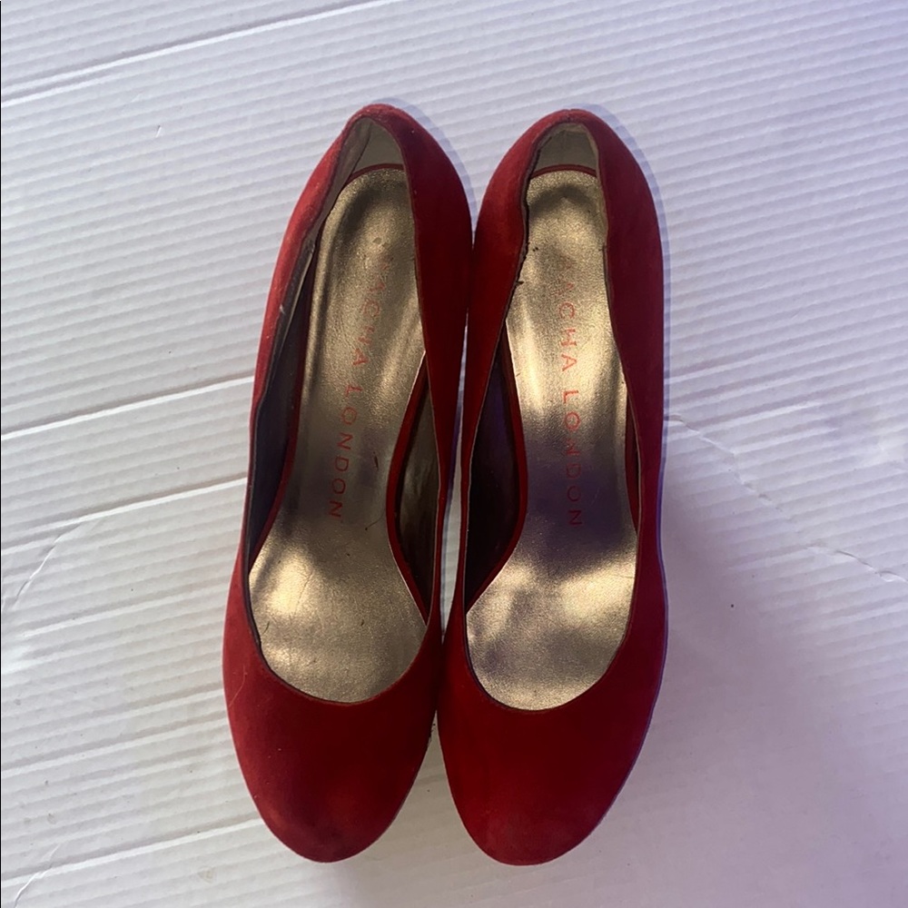 Sacha London Red Suede Heels Elegant Pumps